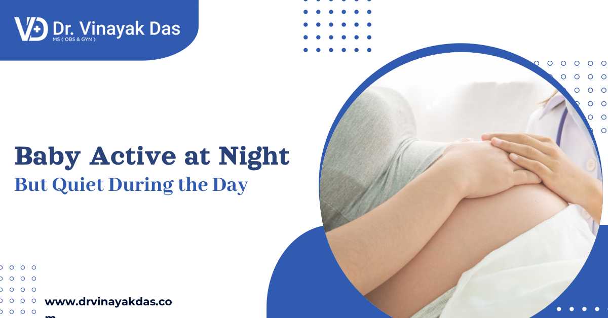 Baby active at night during pregnancy – pregnant woman experiencing fetal movement while resting